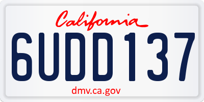 CA license plate 6UDD137