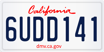 CA license plate 6UDD141