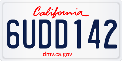 CA license plate 6UDD142