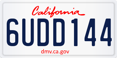 CA license plate 6UDD144