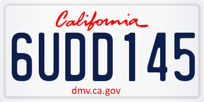 CA license plate 6UDD145