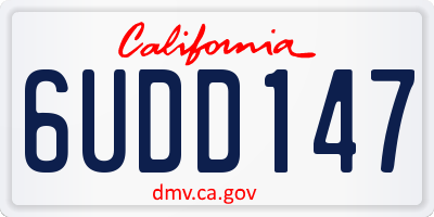 CA license plate 6UDD147