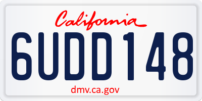 CA license plate 6UDD148