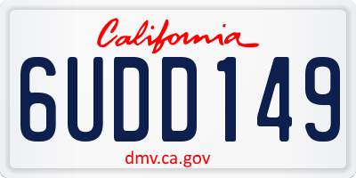CA license plate 6UDD149