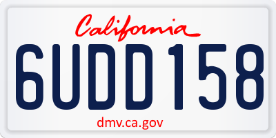CA license plate 6UDD158