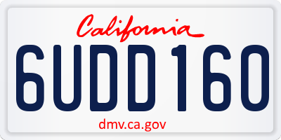 CA license plate 6UDD160