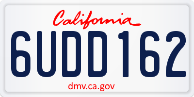 CA license plate 6UDD162
