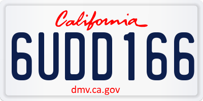 CA license plate 6UDD166