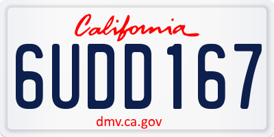CA license plate 6UDD167