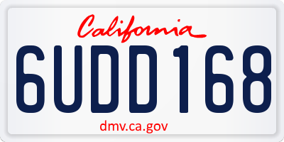 CA license plate 6UDD168