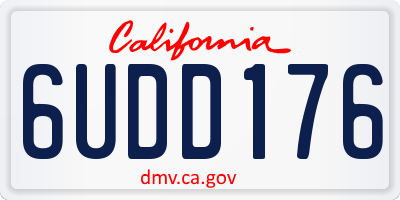 CA license plate 6UDD176