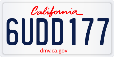 CA license plate 6UDD177