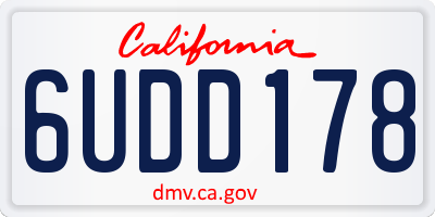 CA license plate 6UDD178