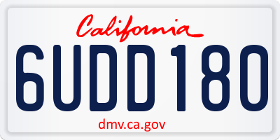 CA license plate 6UDD180