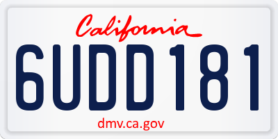 CA license plate 6UDD181