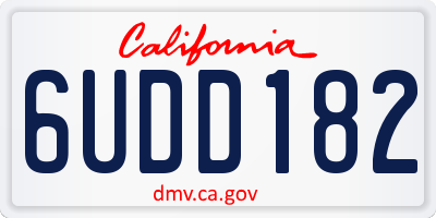 CA license plate 6UDD182