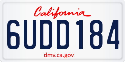 CA license plate 6UDD184