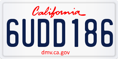 CA license plate 6UDD186