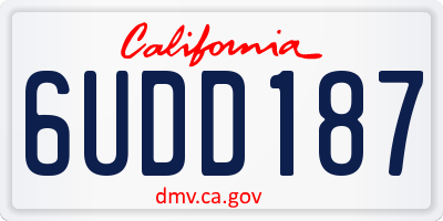 CA license plate 6UDD187