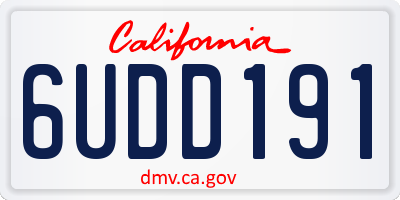 CA license plate 6UDD191