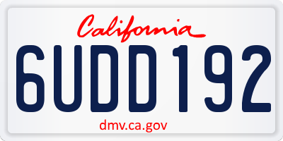 CA license plate 6UDD192