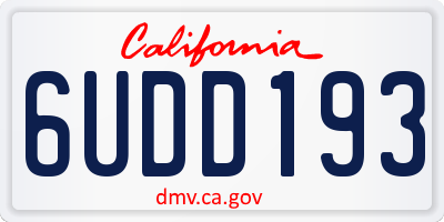 CA license plate 6UDD193