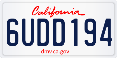CA license plate 6UDD194