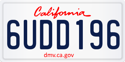 CA license plate 6UDD196