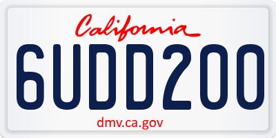 CA license plate 6UDD200