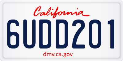 CA license plate 6UDD201