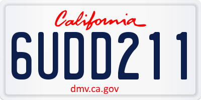 CA license plate 6UDD211