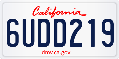 CA license plate 6UDD219