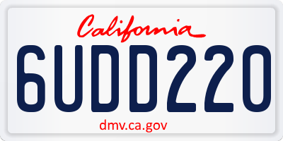 CA license plate 6UDD220