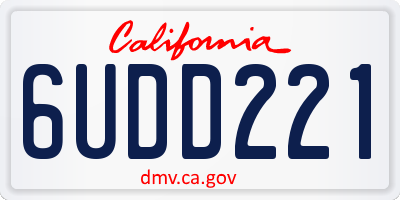 CA license plate 6UDD221