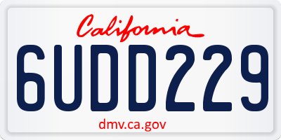 CA license plate 6UDD229