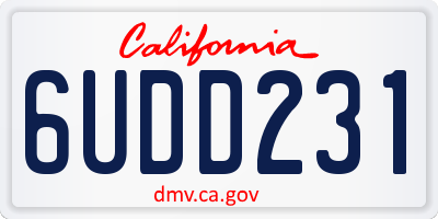 CA license plate 6UDD231