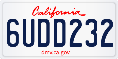 CA license plate 6UDD232