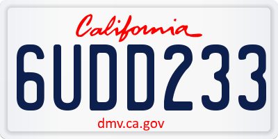 CA license plate 6UDD233