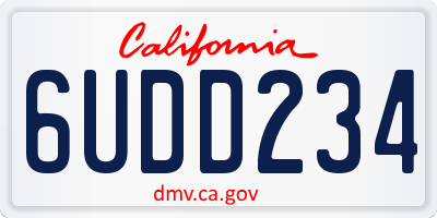 CA license plate 6UDD234