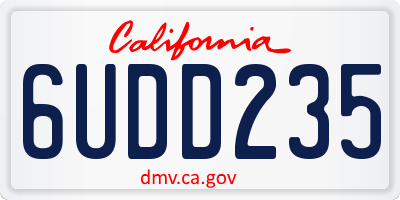 CA license plate 6UDD235