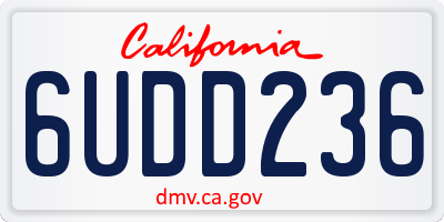 CA license plate 6UDD236
