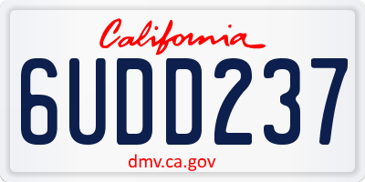 CA license plate 6UDD237