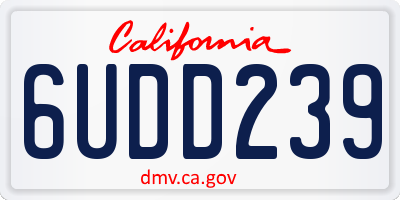 CA license plate 6UDD239