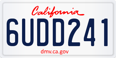 CA license plate 6UDD241