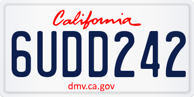 CA license plate 6UDD242