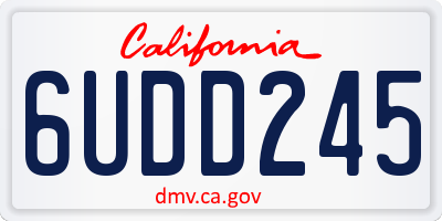 CA license plate 6UDD245