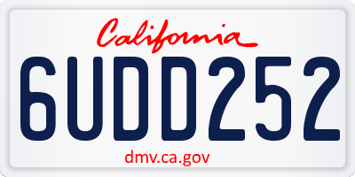 CA license plate 6UDD252