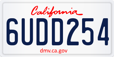 CA license plate 6UDD254