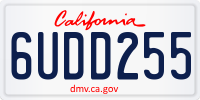 CA license plate 6UDD255