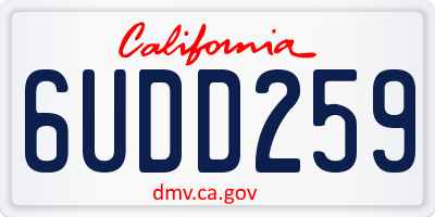 CA license plate 6UDD259